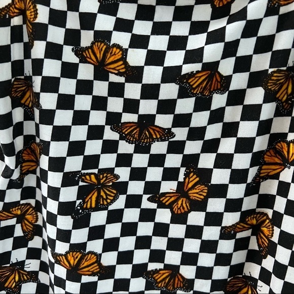 Rue 21 Y2K checkered monarch butterfly print cropped tank Small - Picture 3 of 6